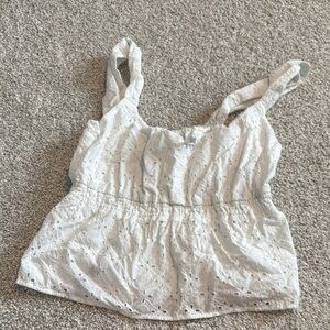 Elegant White Eyelet Camisole Top